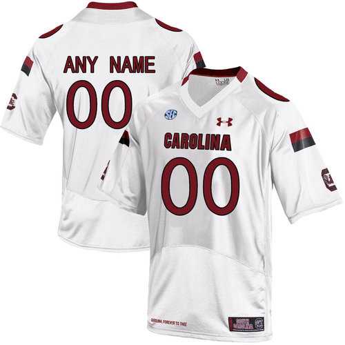 Men%27s South Carolina Gamecocks White Customized College Jersey